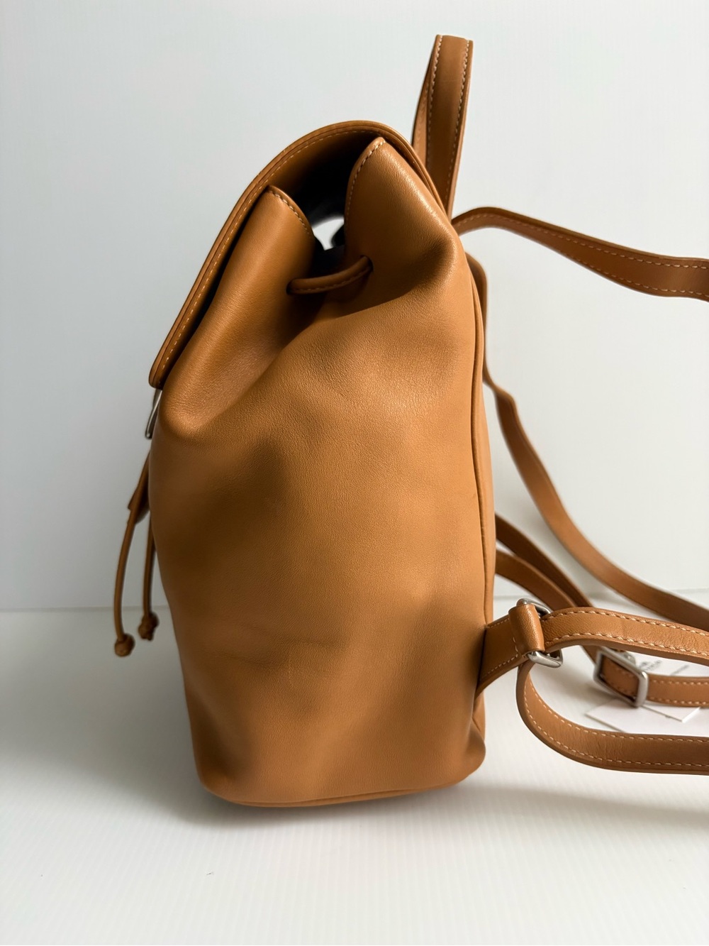 Vintage COACH Caramel Tan Leather Backpack with Buckle Drawstring - Picture 11 of 17